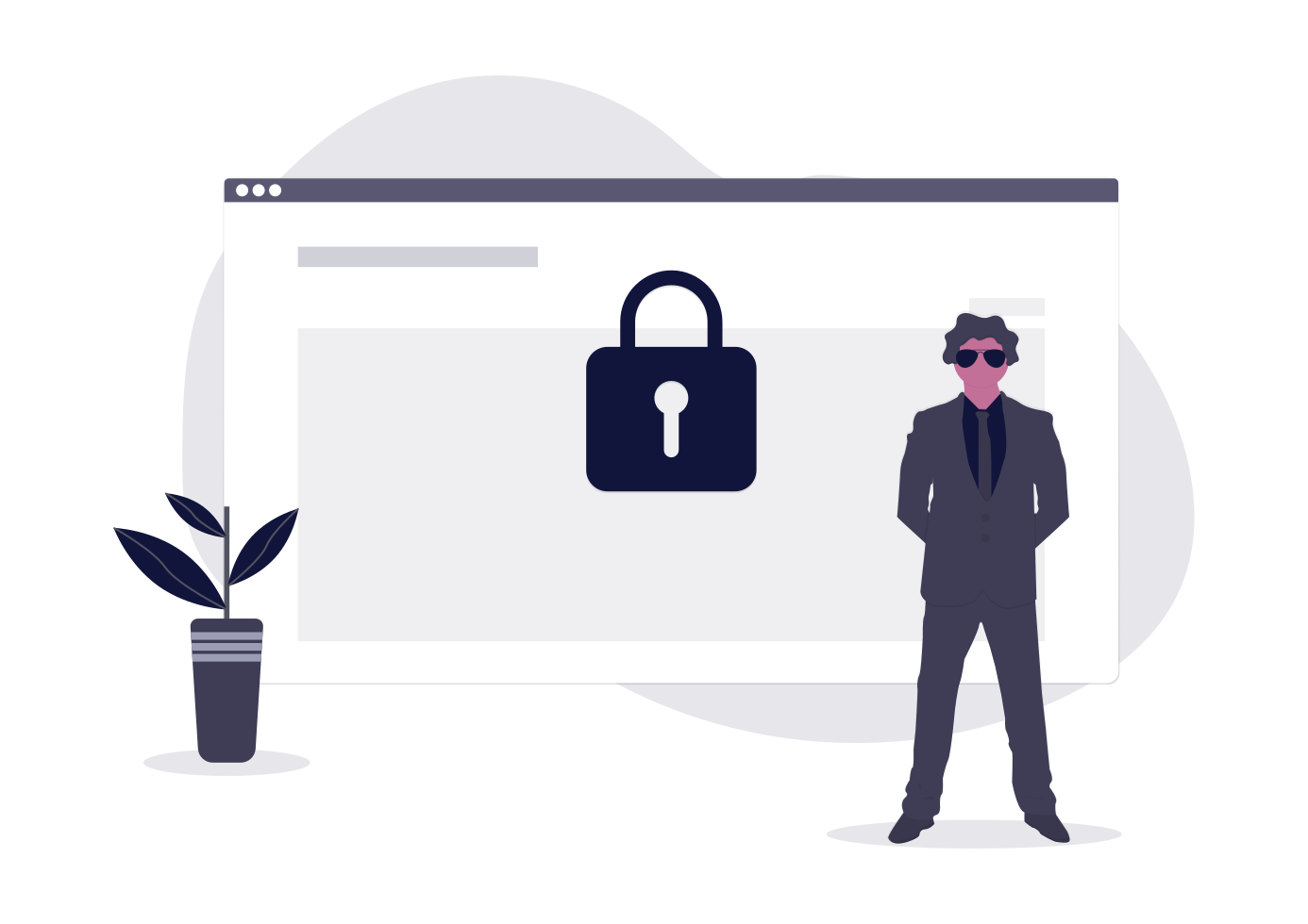 animated security guard standing infront of a protected website
